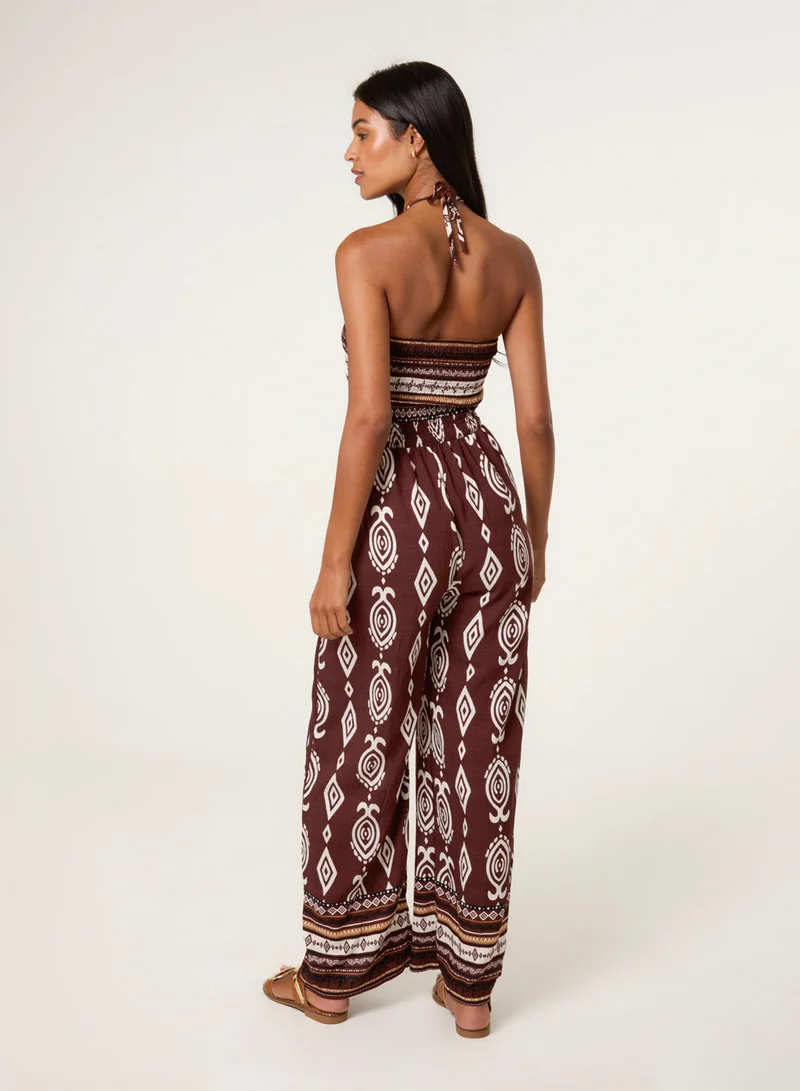 بلو فانيلا Ethnic Print Strapless Elasticated Jumpsuit